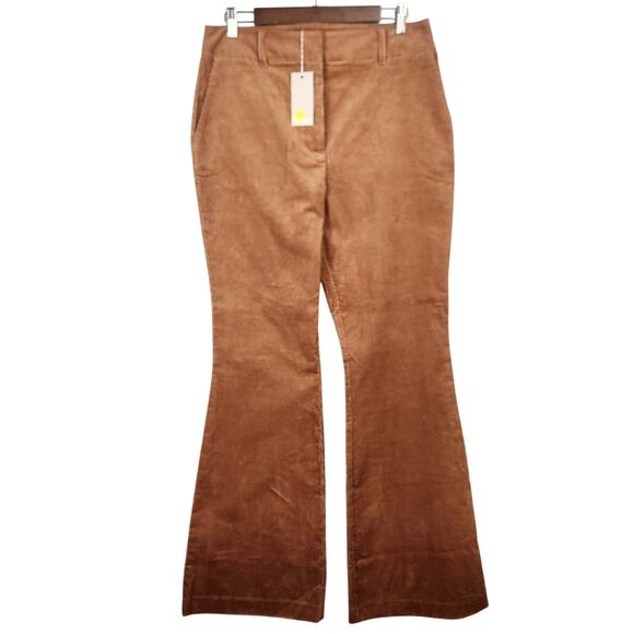 Boden Flare High Rise Corduroy Pants Dark Tan UK 14R US 10R R0180 NWT - Picture 2 of 16